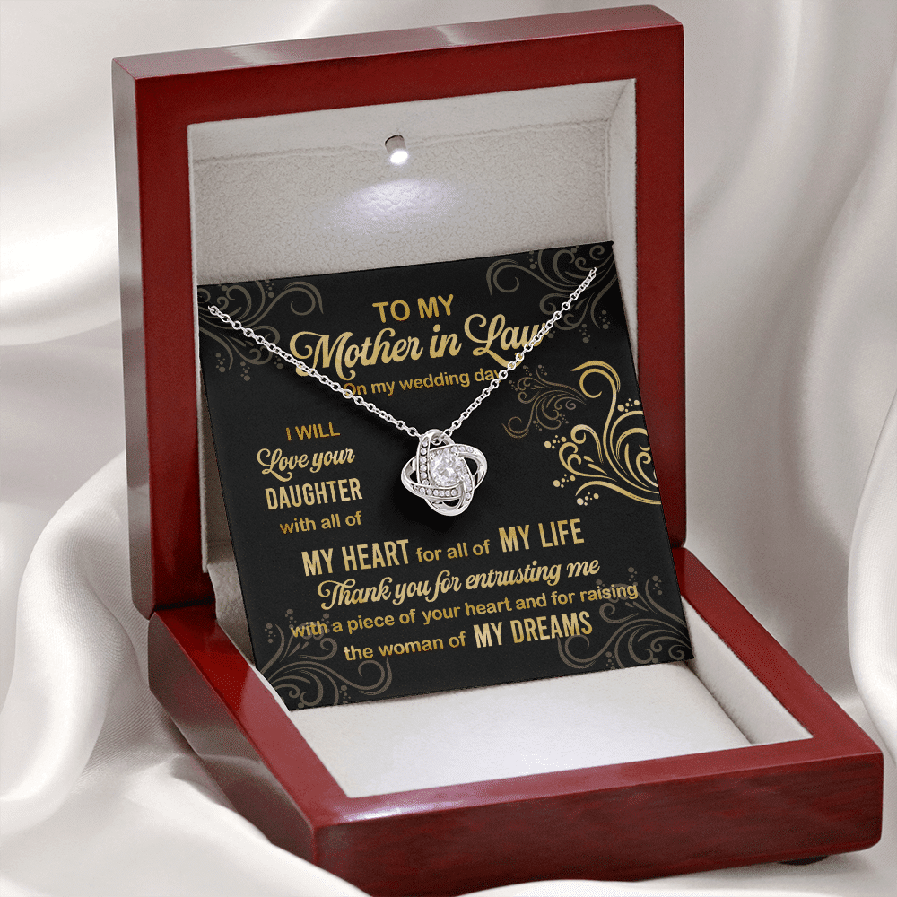 To My Mother In Law On My Wedding Day I Will Love Your Daughter Love Knot Necklace