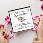 To My Daughter She Believed She Could So She Worked And She Did Interlocking Hearts Pendant Necklace