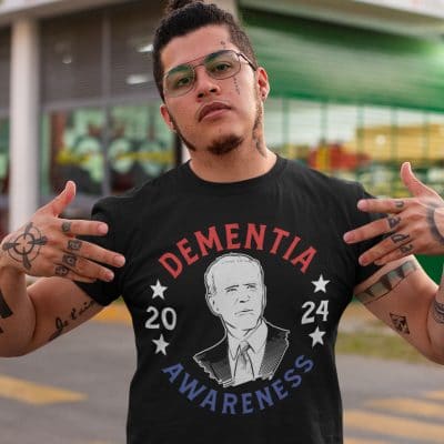 Alternative view of Dementia Awareness 2024 Anti Joe Biden Funny T-shirt