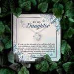 To My Daughter I Wish You The Strength To Face All Challenges Love Knot Necklace - Daughter Gift Love Message Card