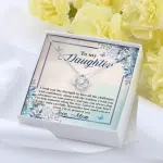 To My Daughter I Wish You The Strength To Face All Challenges Love Knot Necklace - Daughter Gift Love Message Card