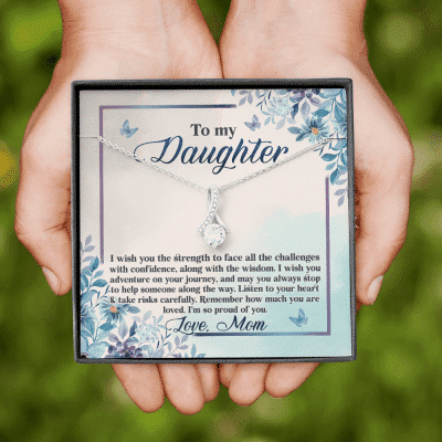 To My Daughter I Wish You The Strength To Face All Challenges Alluring Necklace - Daughter Gift Love Message Card