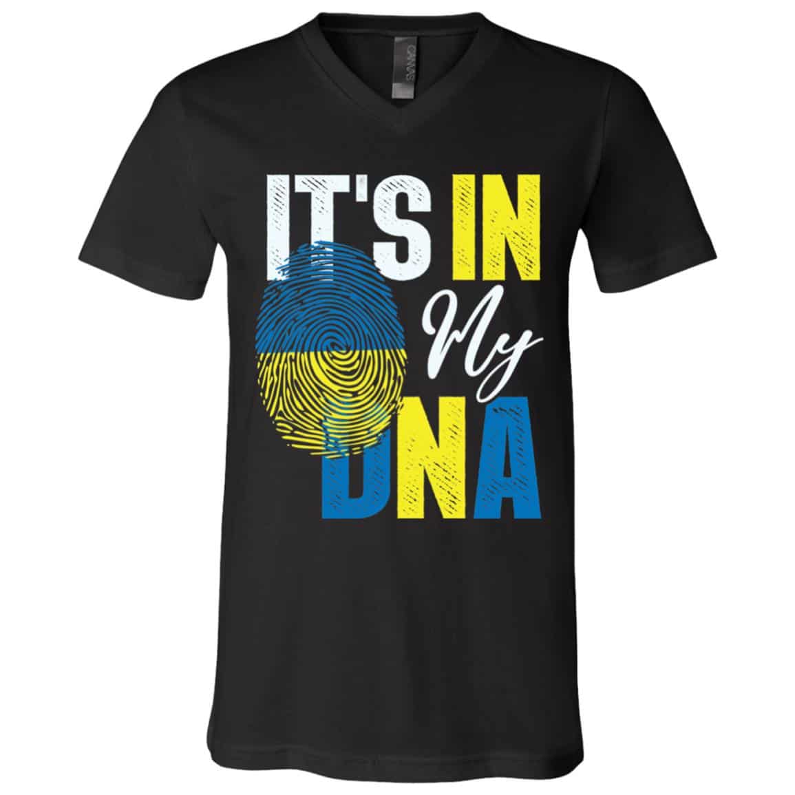 1Th. My DNA Ukraine, Black, V-Neck T-Shirt 1Th. My DNA Ukraine, Black, V-Neck T-Shirt