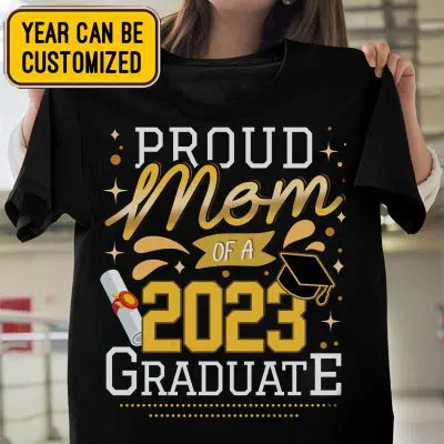 Personalized Proud Mom Of A 2022 Graduate T-Shirt - V-Neck - Proud Mom Senior 2022 Shirt