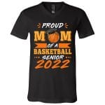 4Th. Basketball Senior 2022 MOM, Black, V-Neck T-Shirt
