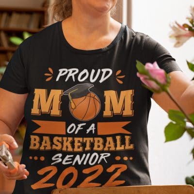 Alternative view of Proud Mom Of A Basketball Senior 2022 T-Shirt - V-Neck Shirt - Senior Basketball Mom Tee