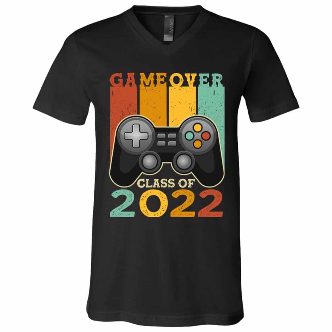 5Th. Game Over Class Of, Black, V-Neck T-Shirt