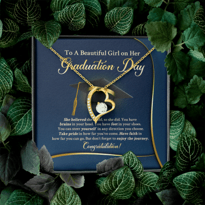 To A Beautiful Girl On Her Graduation Day She Believe Forever Heart Pendant Necklace