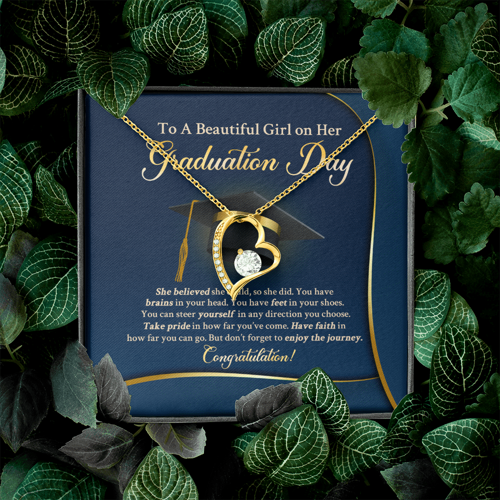To A Beautiful Girl On Her Graduation Day She Believe Forever Heart Pendant Necklace To A Beautiful Girl On Her Graduation Day She Believe Forever Heart Pendant Necklace
