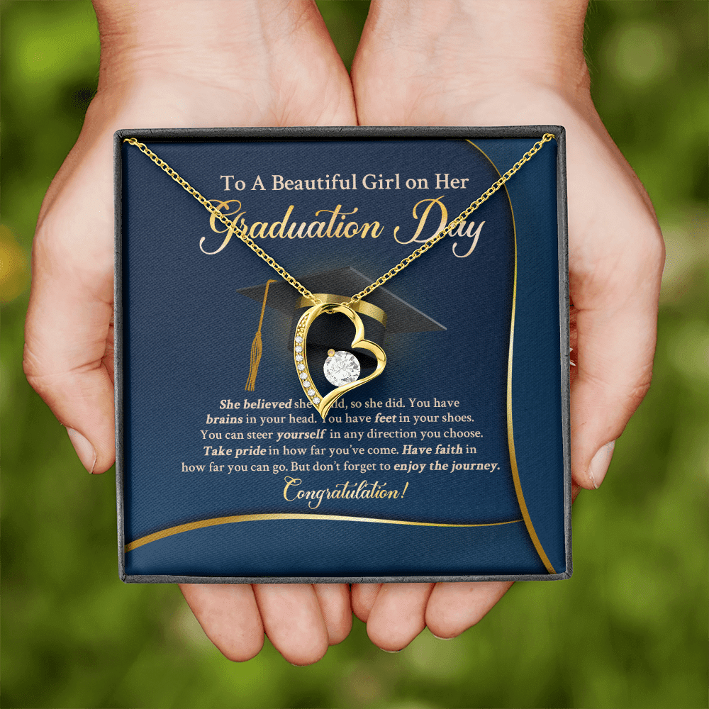 To A Beautiful Girl On Her Graduation Day She Believe Forever Heart Pendant Necklace To A Beautiful Girl On Her Graduation Day She Believe Forever Heart Pendant Necklace
