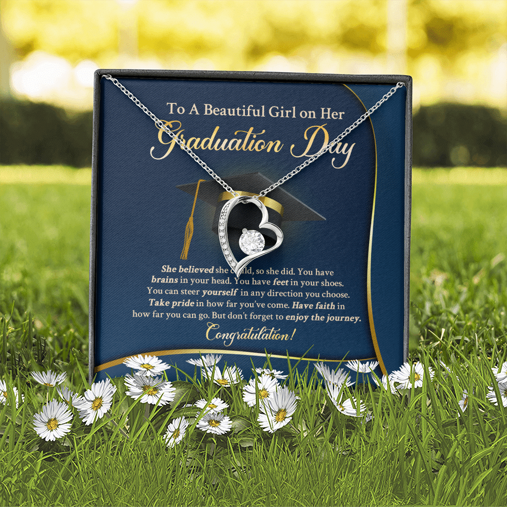 To A Beautiful Girl On Her Graduation Day She Believe Forever Heart Pendant Necklace To A Beautiful Girl On Her Graduation Day She Believe Forever Heart Pendant Necklace