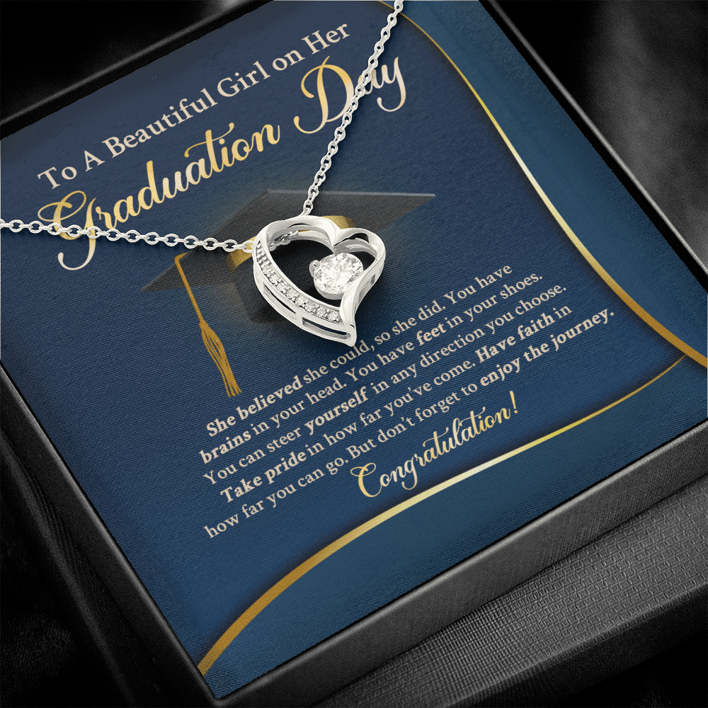 To A Beautiful Girl On Her Graduation Day She Believe Forever Heart Pendant Necklace To A Beautiful Girl On Her Graduation Day She Believe Forever Heart Pendant Necklace
