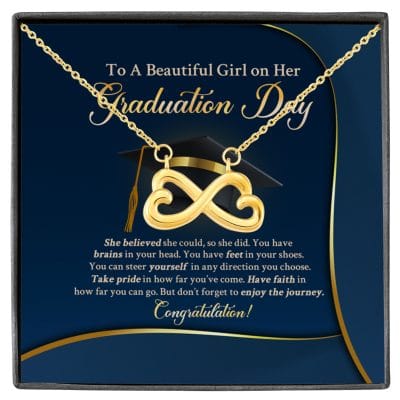 To A Beautiful Girl On Her Graduation Day She Believe Infinity Heart Pendant Necklace