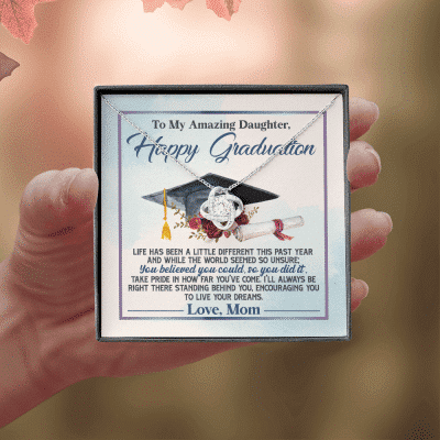 To My Amazing Daughter Happy Graduation Life Has Been A Little Different Love Knot Necklace