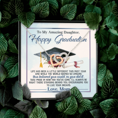 To My Amazing Daughter Happy Graduation Life Has Been A Little Different Interlocking Hearts Pendant Necklace