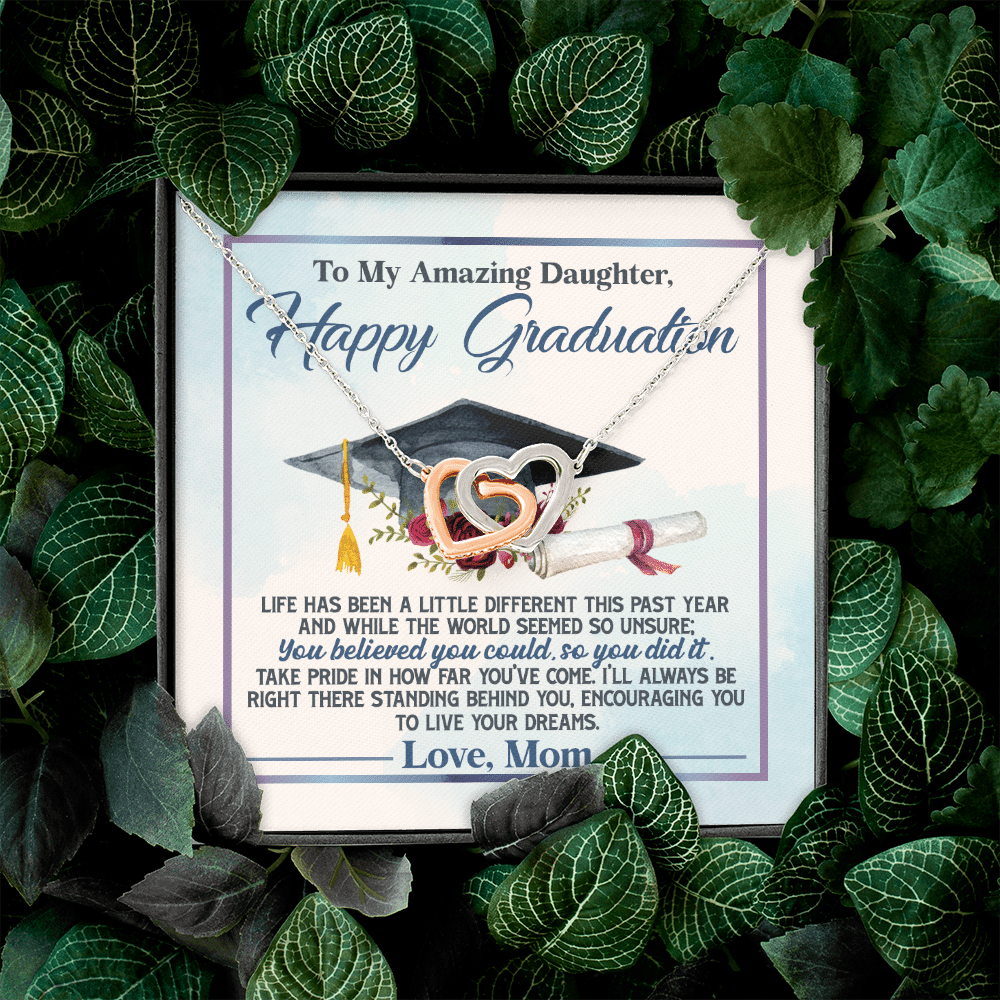 To My Amazing Daughter Happy Graduation Life Has Been A Little Different Interlocking Hearts Pendant Necklace To My Amazing Daughter Happy Graduation Life Has Been A Little Different Interlocking Hearts Pendant Necklace