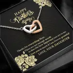 Happy Mother's Day Thanks For Everything Mom There Are Not Enough Words Interlocking Hearts Pendant Necklace