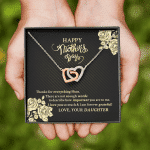 Happy Mother's Day Thanks For Everything Mom There Are Not Enough Words Interlocking Hearts Pendant Necklace