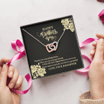 Happy Mother's Day Thanks For Everything Mom There Are Not Enough Words Interlocking Hearts Pendant Necklace