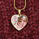 Custom Photo Gone Yet Not Forgotten Although We Are Apart Your Spirit Lives Within Me Memorial Heart Pendant Necklace