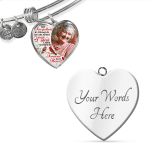 Custom Photo Gone Yet Not Forgotten Although We Are Apart Your Spirit Lives Within Me Memorial Heart Pendant Necklace