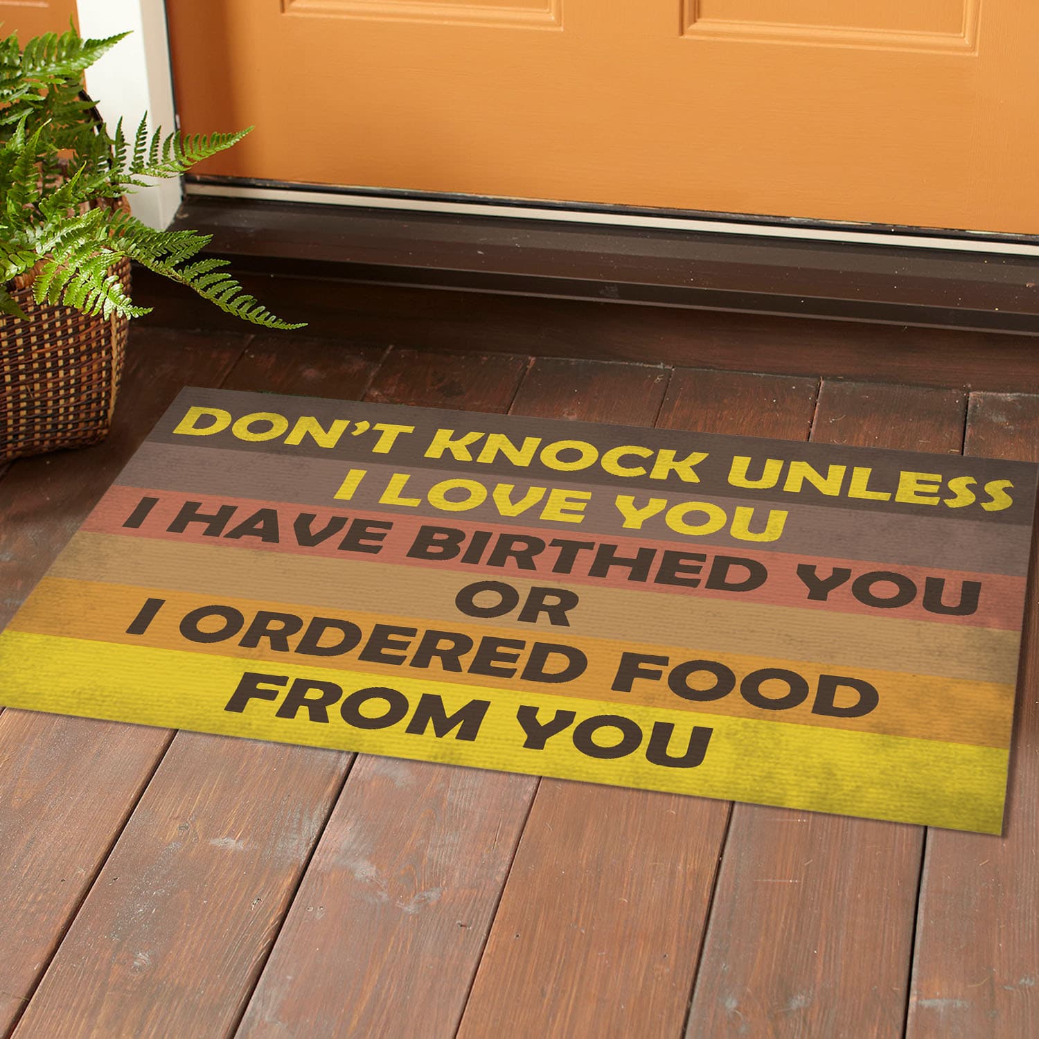 5VT. Don't Knock Unless Doormat Mockup 1