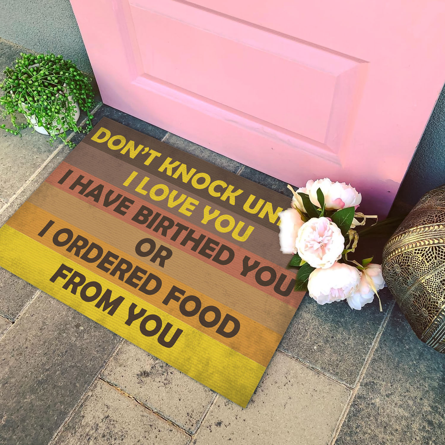 5VT. Don't Knock Unless Doormat mockup 4