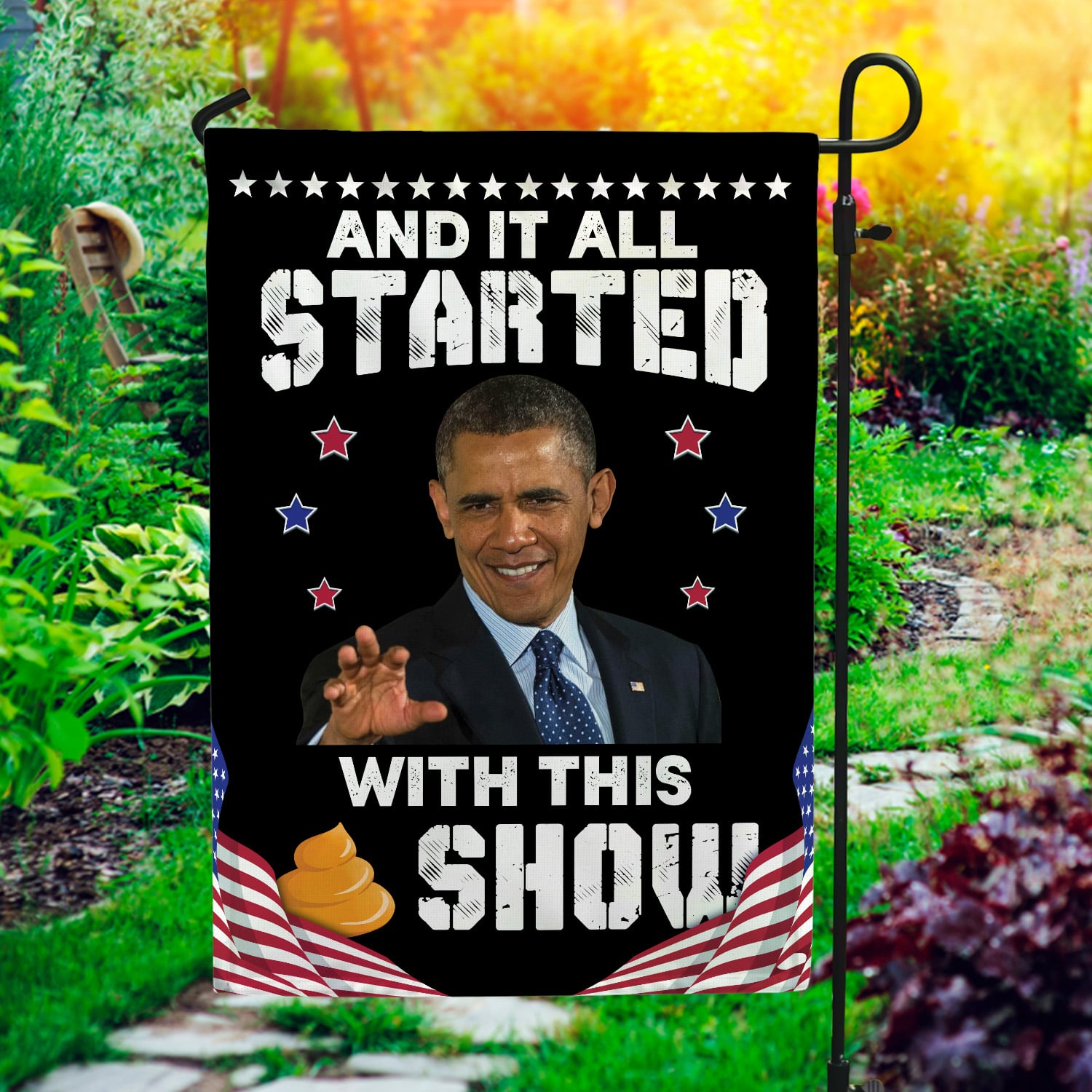 2O. Shit Show (30x40) Garden Flag Mockup 1