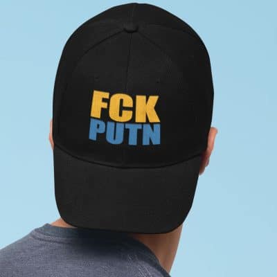 Alternative view of Puck Futin Fck - Putin Twill Cap - High-Profile Snapback Hat