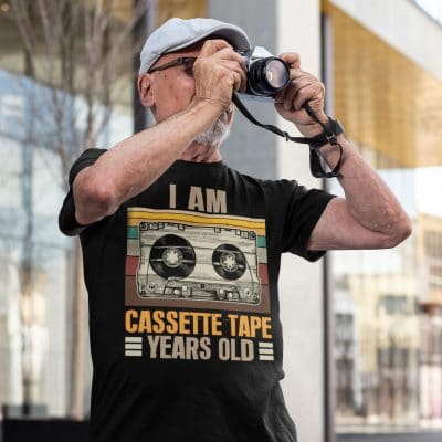 Alternative view of I Am Cassette Tape Years Old Funny Old Man Vintage Retro T-Shirt