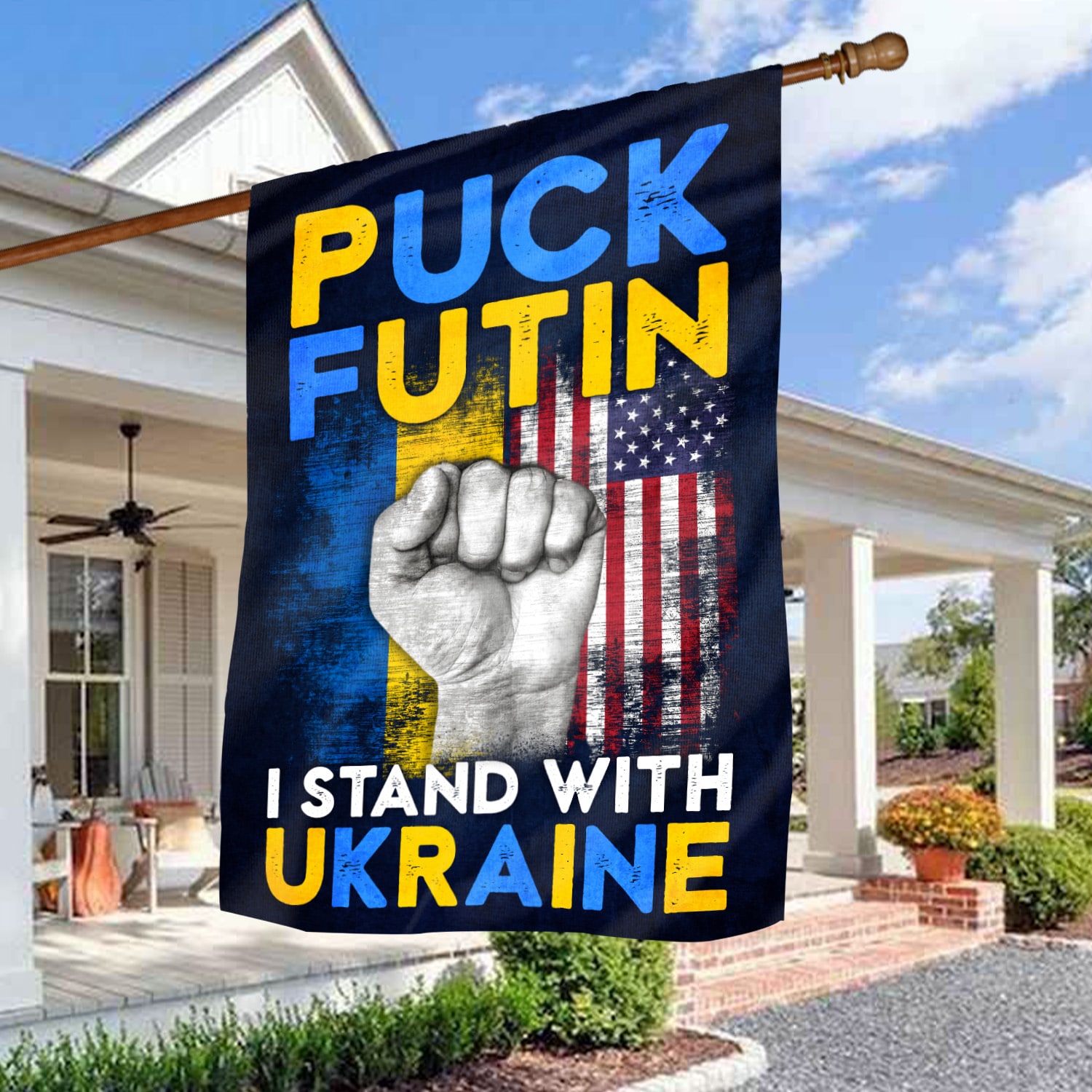6O. Puck Futin Flag-30x40 House Flag Mockup 3