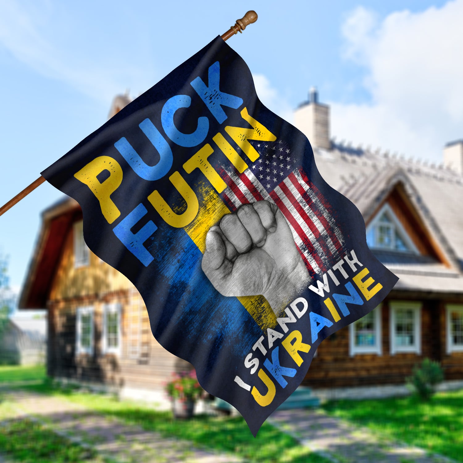 6O. Puck Futin Flag-30x40 House Flag Mockup 5