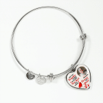 Custom Photo Gone Yet Not Forgotten Cardinal Memorial Heart Pendant Necklace - Bangle - Personalized Memorial Gifts