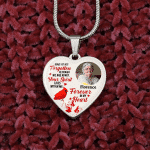 Custom Photo Gone Yet Not Forgotten Cardinal Memorial Heart Pendant Necklace - Bangle - Personalized Memorial Gifts