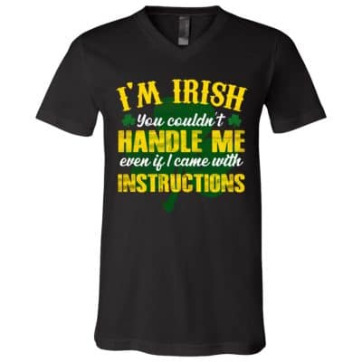 I'm Irish t1, Black, V-Neck T-Shirt