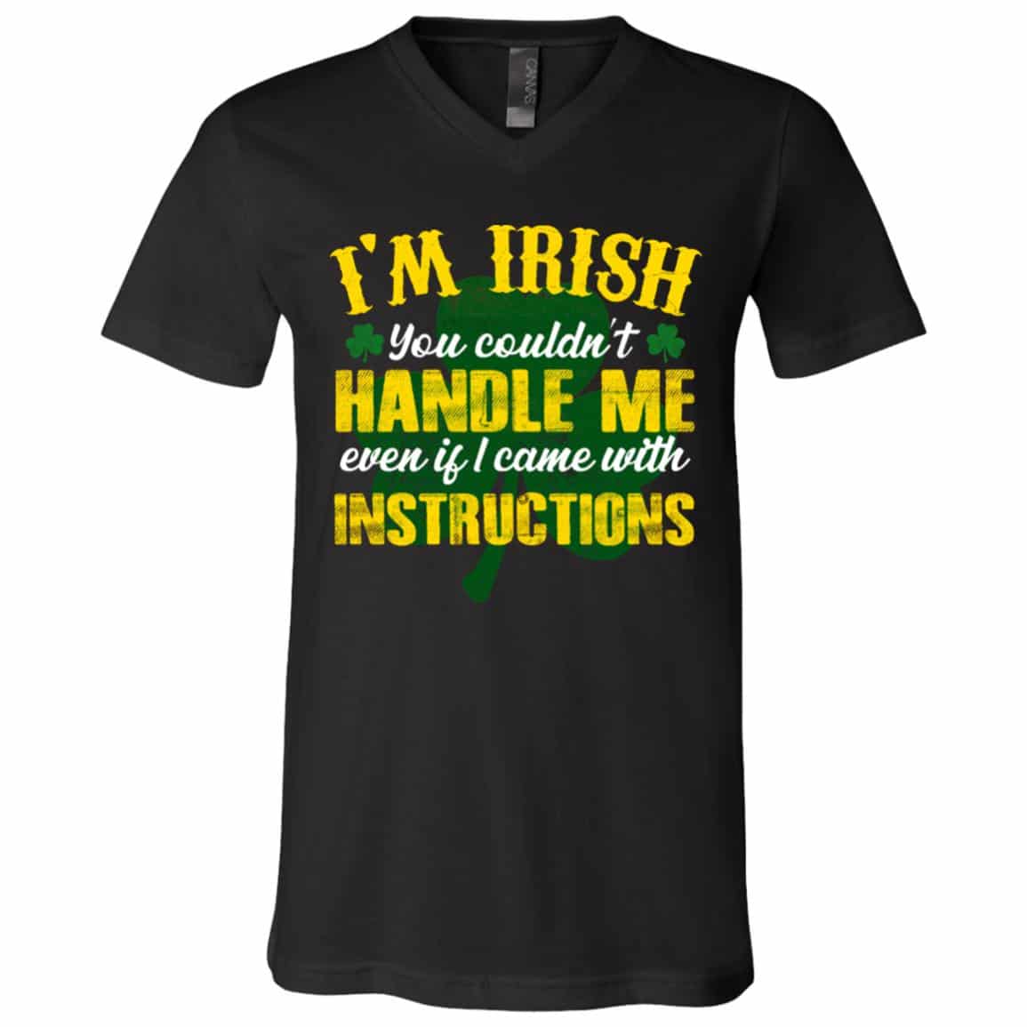 I'm Irish t1, Black, V-Neck T-Shirt