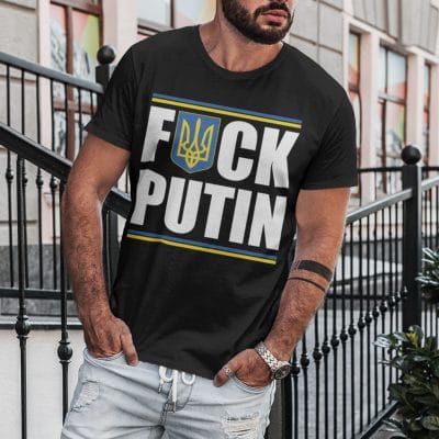 Alternative view of Puck Futin Shirt - Funny Putin Russia T-Shirt