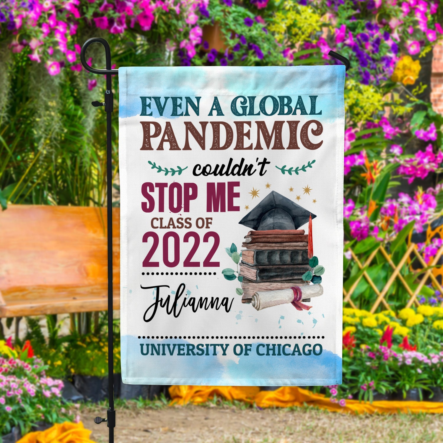 6. Pandemic Couldnot Stop Me (Sample Design 1) Garden Flag Mockup 4