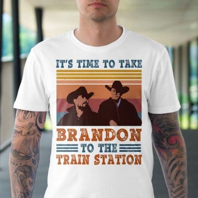 Alternative view of It's Time To Take Brandon To The Train Station Vintage Funny T-Shirt - V-Neck Tee
