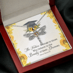 The Future Belongs To Those Who Believe Senior Graduation Dragonfly Necklace