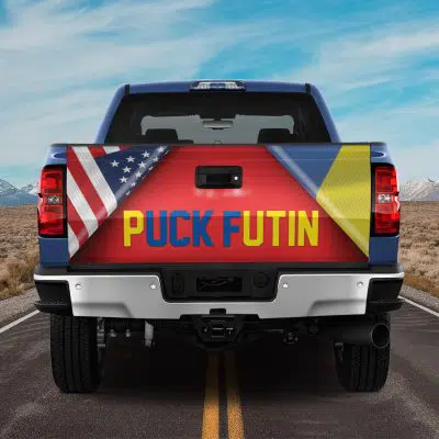 Puck Futin Funny Volodymyr Zelensky Russia Ukraine Truck Tailgate Decal Sticker Wrap - Vinyl Graphic Decal Bumper Sticker