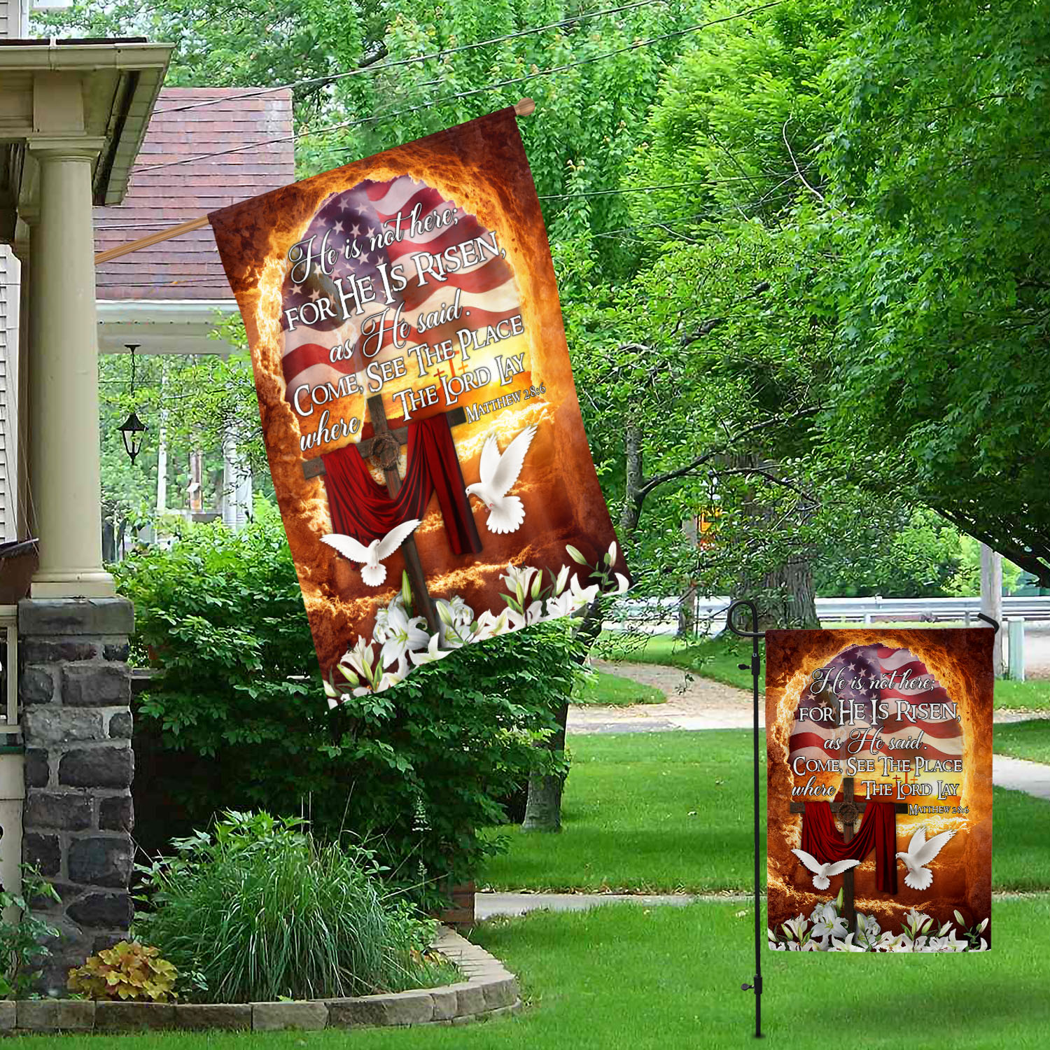 4VT. He Is Not Here Garden & House Mockup 1