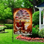 4VT. He Is Not Here Garden Flag Mockup 2