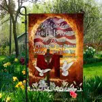 4VT. He Is Not Here Garden Flag Mockup 5