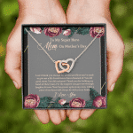 To My Super Hero Mom On Mother's Day I Can't Thank You Enough For All The Sacrifices Interlocking Hearts Necklace