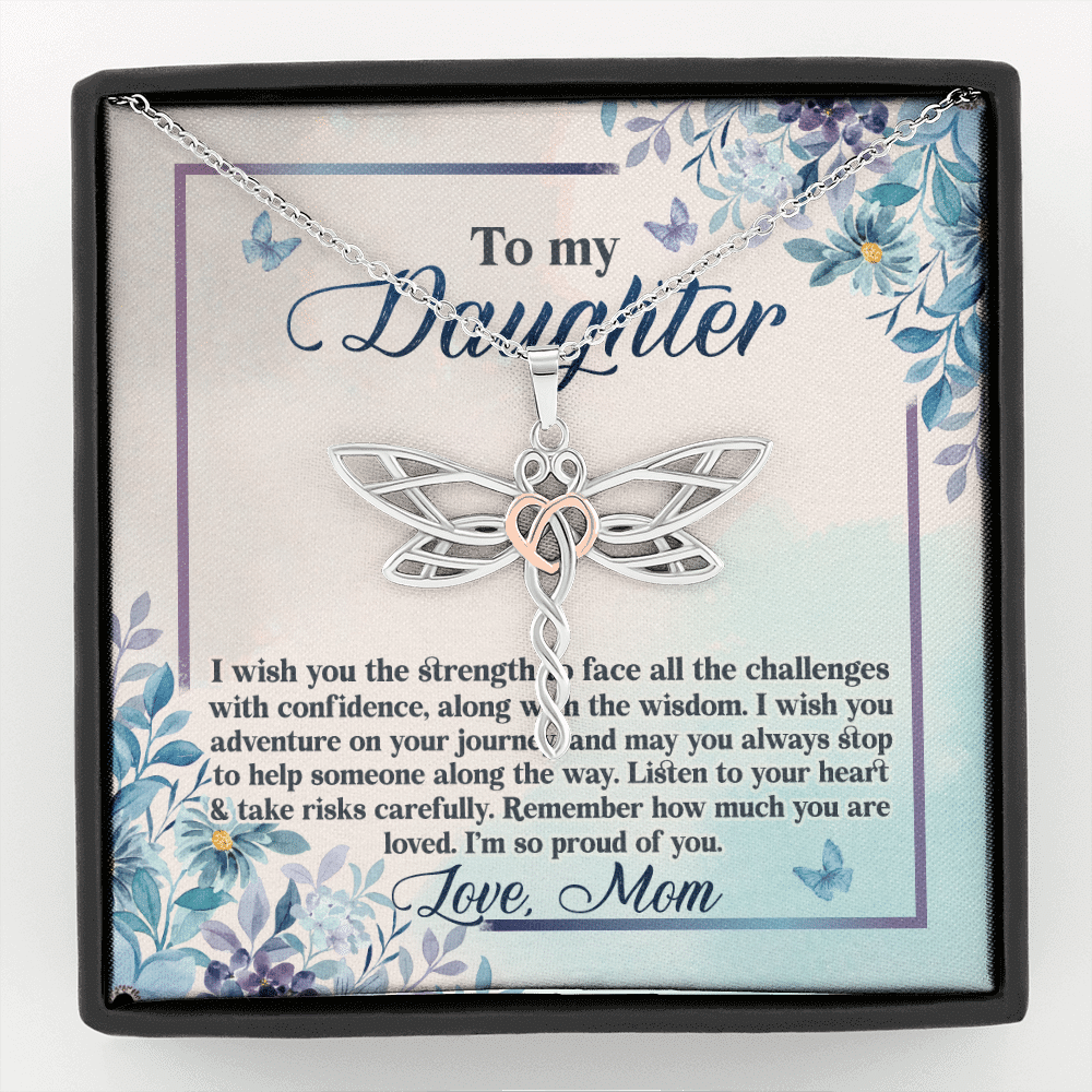 To My Daughter Remember how Much You Are Loved Dragonfly Pendant Necklace - Dragonfly Necklace