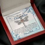 To My Daughter Remember how Much You Are Loved Dragonfly Pendant Necklace