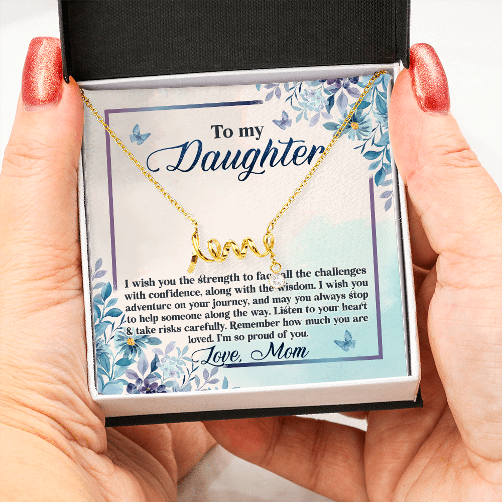 To My Daughter Remember how Much You Are Loved Scripted Love Necklace To My Daughter Remember how Much You Are Loved Scripted Love Necklace