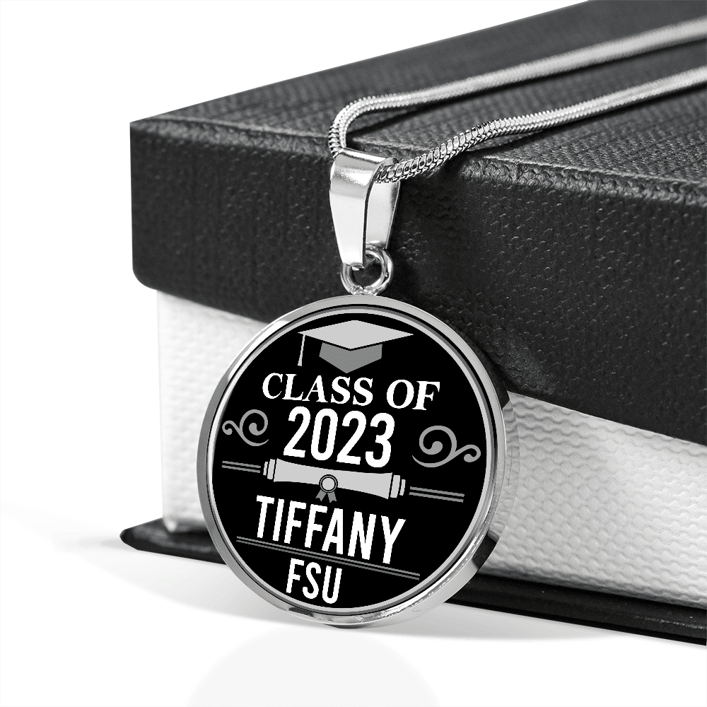 Personalized Year Graduation Class Of Circle Pendant Necklace - Graduation Gifts