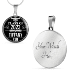 Personalized Year Graduation Class Of Circle Pendant Necklace - Graduation Gifts